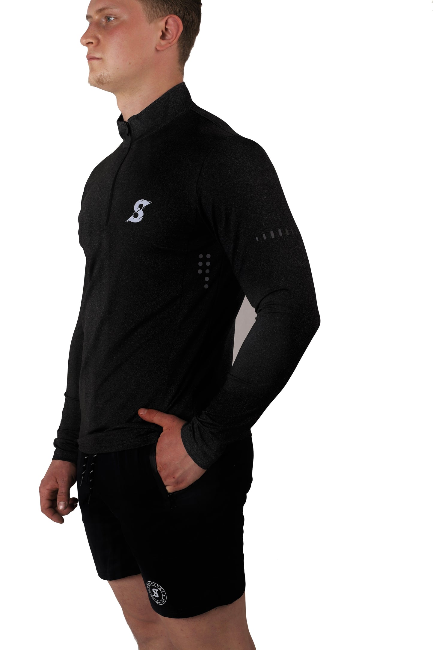 SA Black Long Sleeve 1/4 Zip