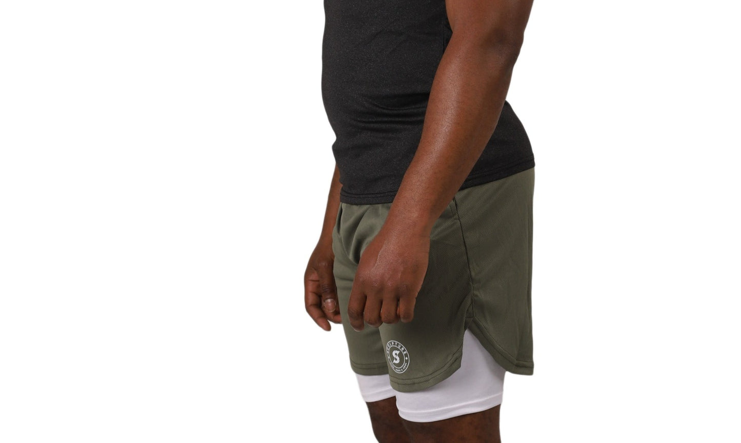 SA 2-Layer Khaki Green Shorts