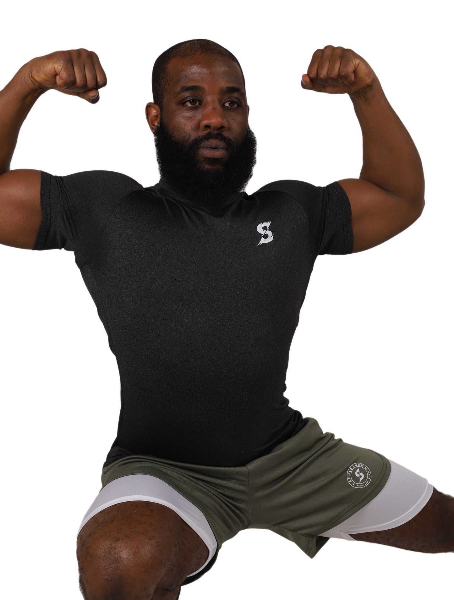 SA 2-Layer Khaki Green Shorts