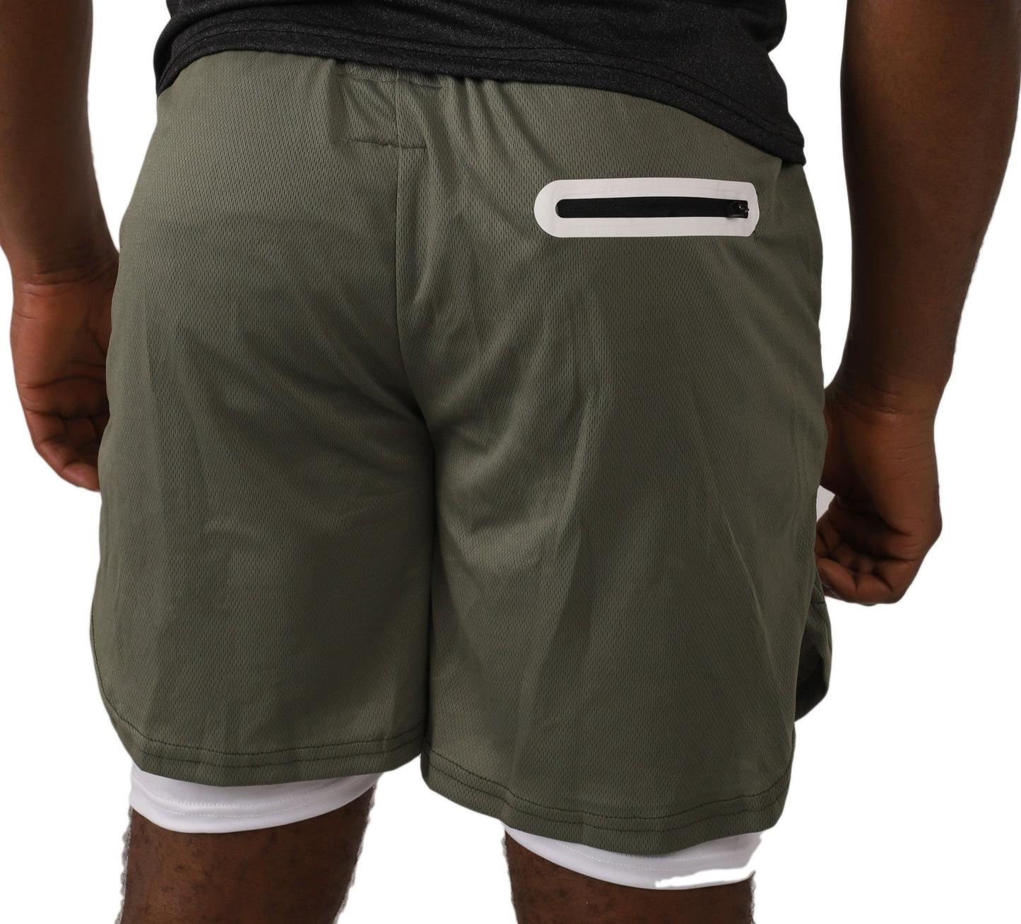SA 2-Layer Khaki Green Shorts